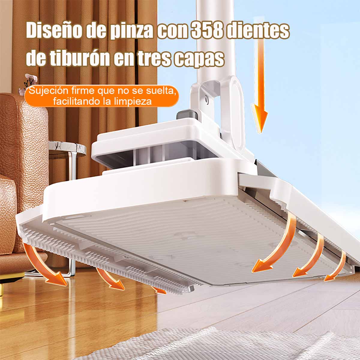Nuevo trapeador multifuncional para el hogar - Trapeador plano con paño removible, sin necesidad de lavar a mano, ideal para personas perezosas, con toalla limpiadora para la cara incluida.