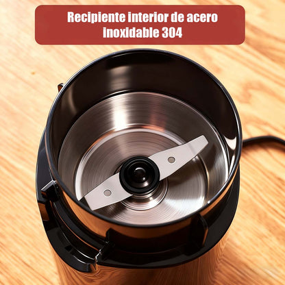 "Molino de café portátil de acero inoxidable, mini molinillo eléctrico, máquina de molienda en seco, trituradora de polvo."