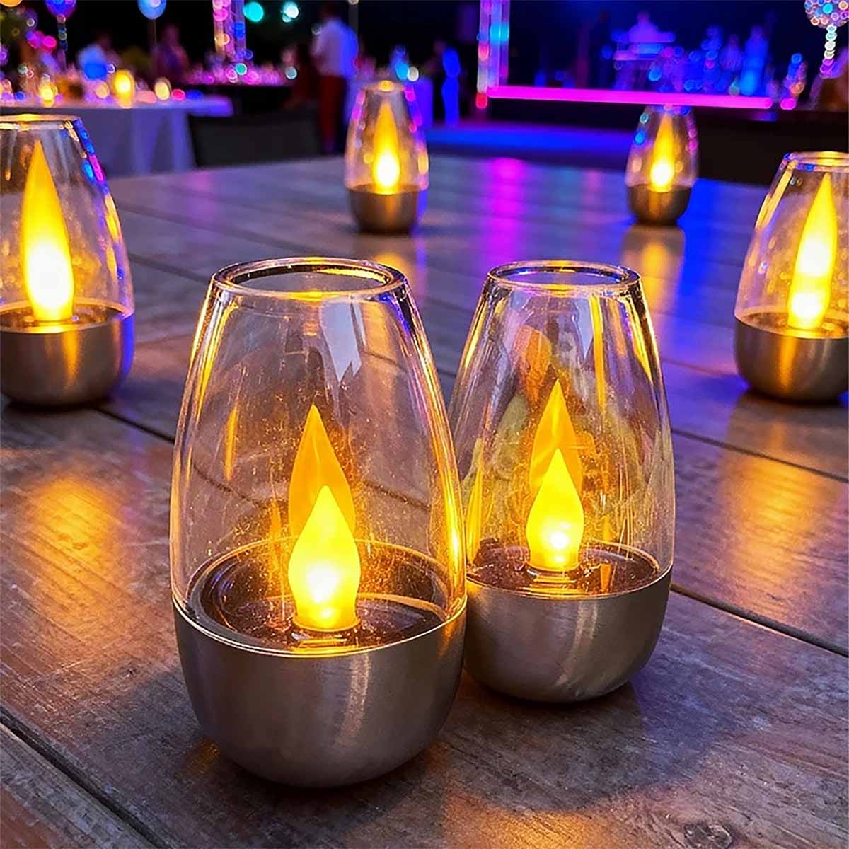 "Lámpara de copa de vino con vela solar, lámpara LED impermeable para exteriores, ideal para decorar jardines, céspedes y patios, creando una atmósfera agradable y una iluminación paisajística."