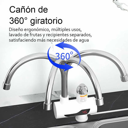 Grifo de agua instantánea para cocina y hogar - Grifo eléctrico con display digital, calefacción rápida, para agua fría y caliente, fácil instalación y uso.