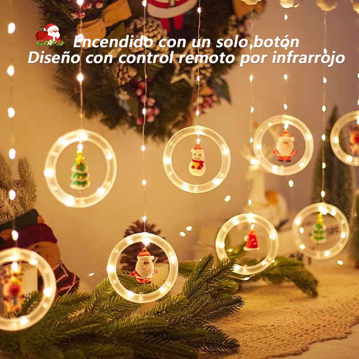 Luces de estrella para decoración navideña, guirnalda luminosa LED para habitación, cortinas y ambiente festivo