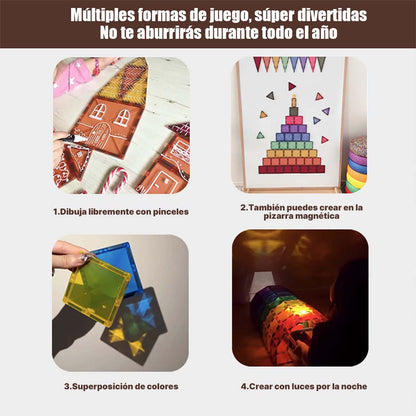 Juguete de piezas magnéticas grandes para niños, 100 piezas de bloques magnéticos en colores naturales, bloques de construcción magnéticos para un sinfín de combinaciones, juguete educativo y estimulante.