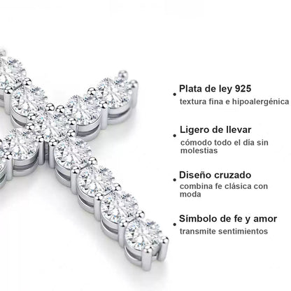 Colgante de cruz con diamantes completos, collar de estilo europeo y americano, diseño sencillo y elegante, cadena de clavícula versátil y personalizada.