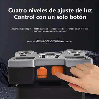 Nueva lámpara frontal LED de alta potencia con 5 luces, lámpara tipo avión, recargable por USB, lámpara de cabeza pequeña para exteriores y minería.