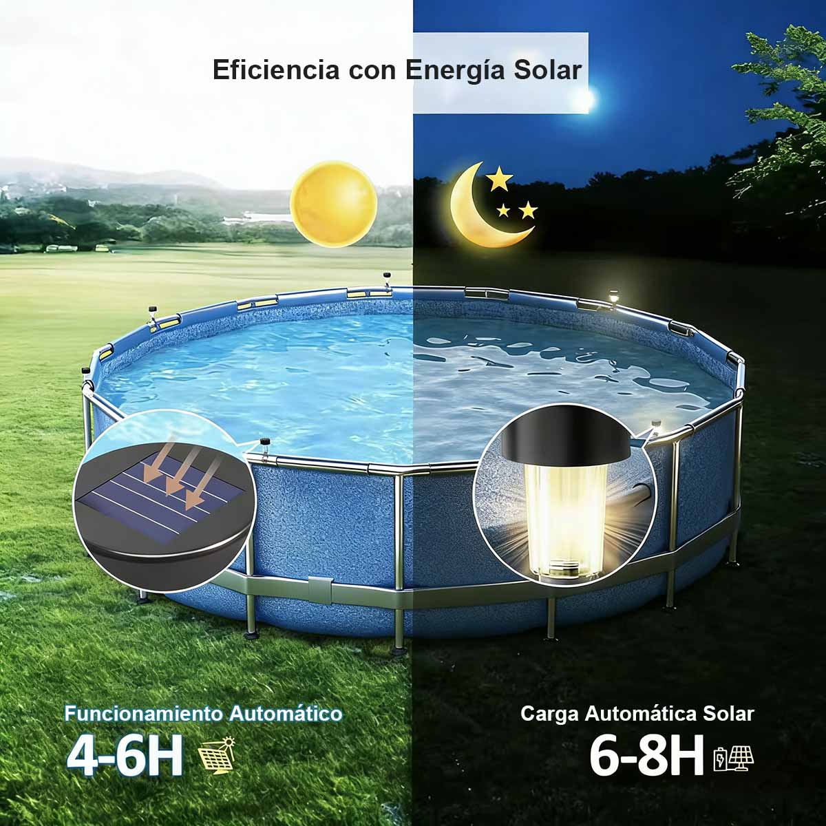 Luz solar de jardín de nuevo modelo · Lámpara con bridas para vallas y barandillas · Luz decorativa impermeable para balcón