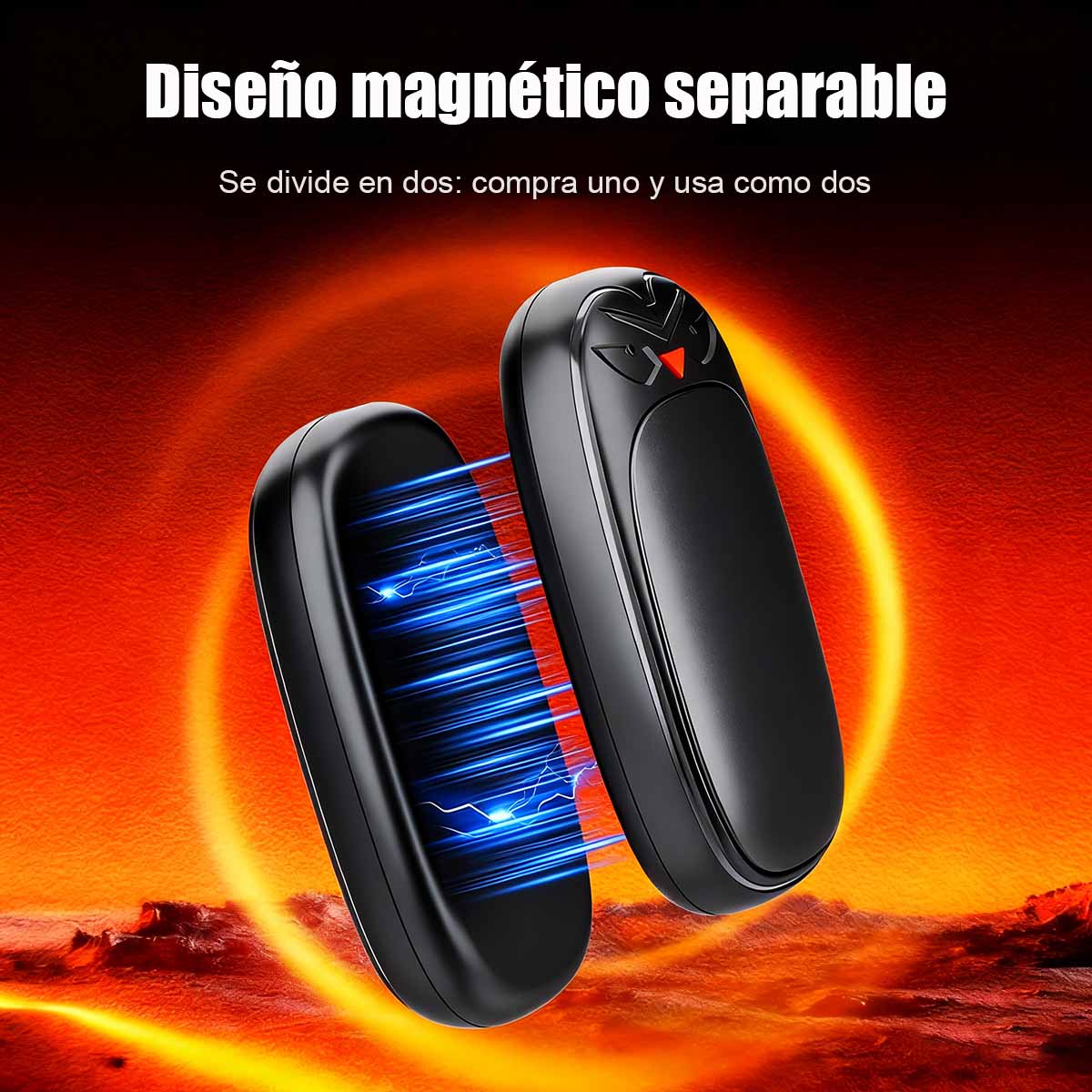 Calentador de manos magnético desmontable 2 en 1, recargable, con temperatura ajustable, a prueba de explosiones, portátil y compacto; ideal como regalo de invierno.