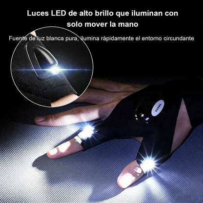 Linterna LED más vendida, guantes de pesca, reparación de emergencia, iluminación para camping y deportes al aire libre, guantes con luces en los dedos.