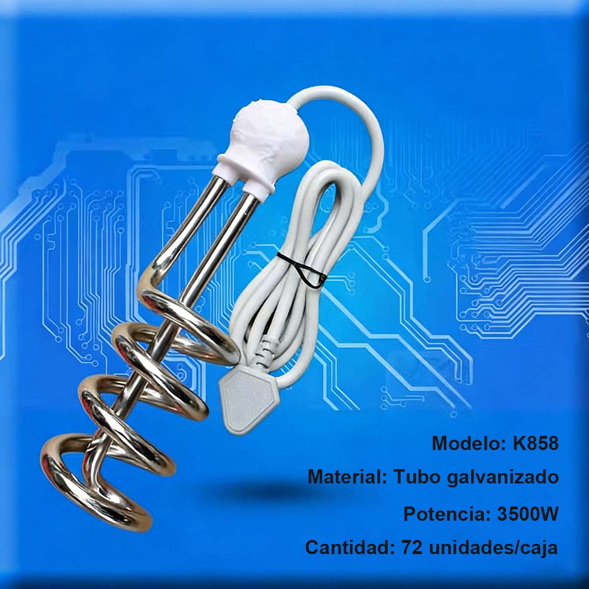 Hervidor de alta potencia, calienta rápidamente, apagado automático, calefacción rápida para bañeras y cubos.