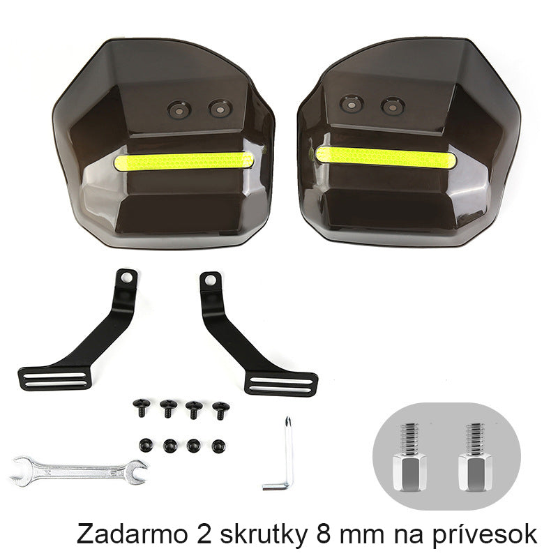 Ochranný štít na riadidlá pre elektrické bicykle, mopedy a motorky, univerzálny kryt proti slnku, prachu a dažďu, rukavice na ochranu rúk.