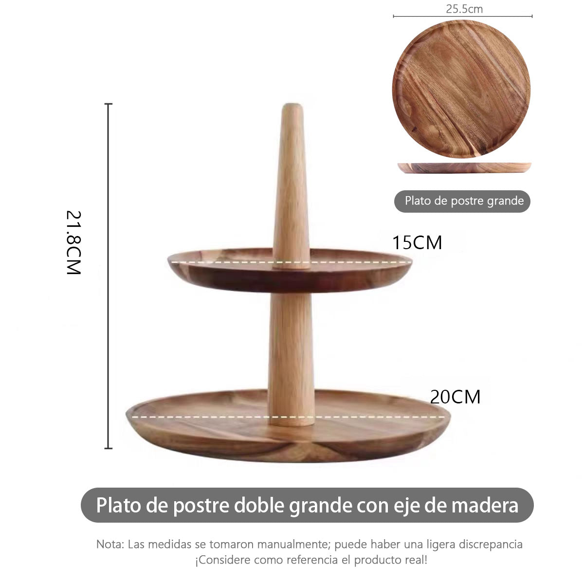 Soporte para cupcakes de papel de té, de madera, de dos niveles, para bodas, bandeja para frutos secos, caramelos y pipas, bandeja multifuncional de frutas para salón.