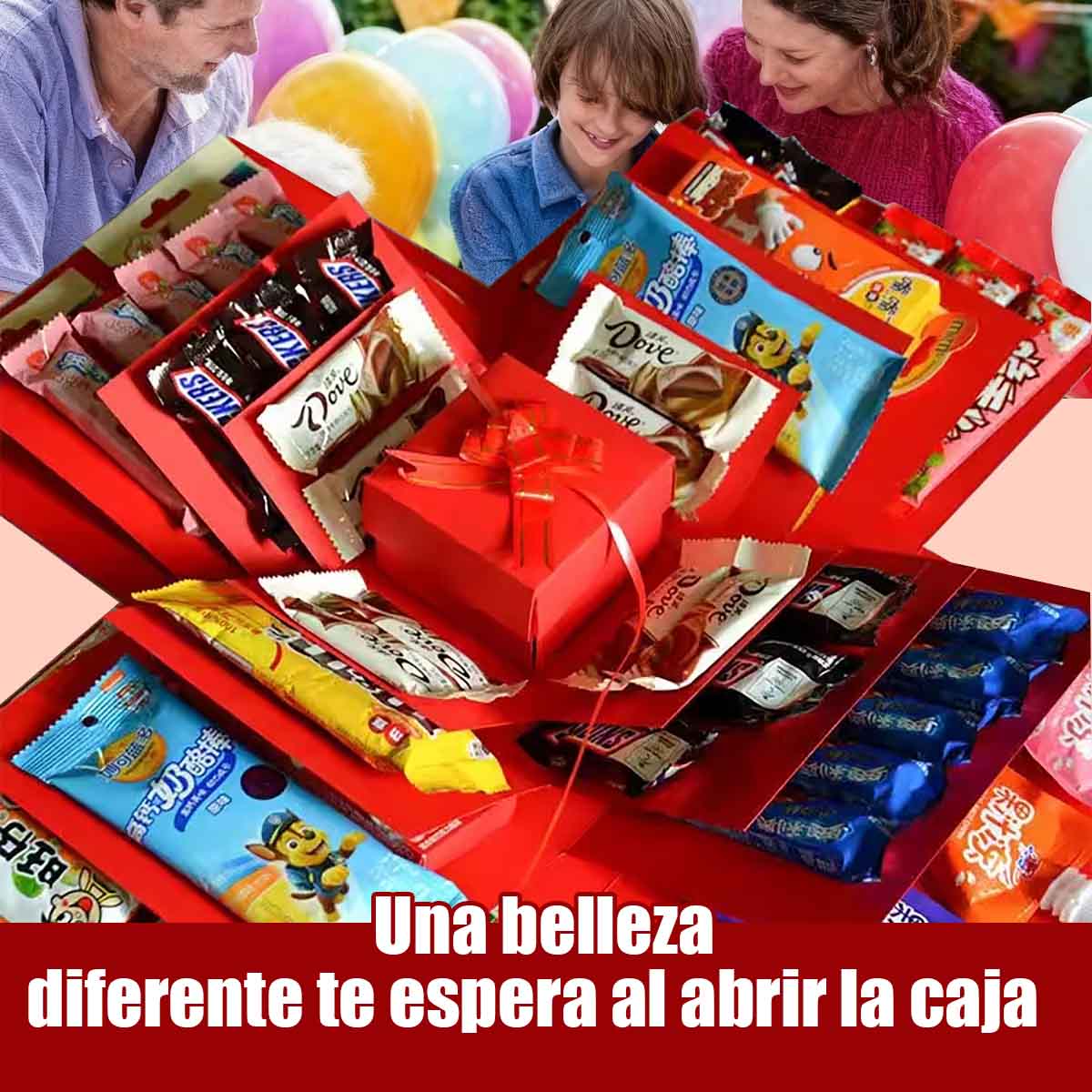 “Caja de explosión sorpresa para regalo de cumpleaños, caja de embalaje de regalo popular, caja vacía para dulces”