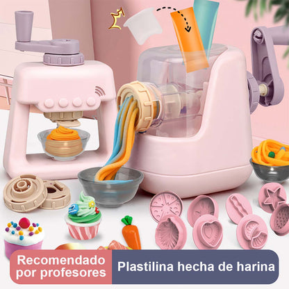 Máquina de hacer espaguetis con plastilina colorida para niños, juguete de arcilla ultraligera para manualidades, juego de rol para guardería, set de moldes para plastilina.