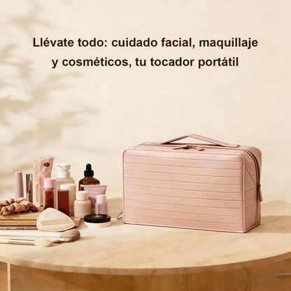 Nuevo neceser de viaje – Gran capacidad, con compartimentos para organizar productos de higiene, cosméticos y cuidados de la piel de forma práctica y ordenada. Ideal para llevar de viaje o para uso diario.