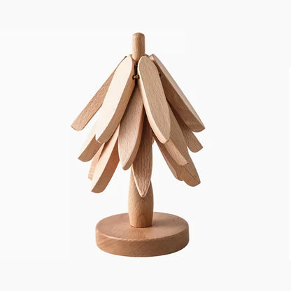 Manteles individuales de madera de haya, decorativos y resistentes al calor; ideales como posavasos, salvamanteles o base para ollas y tazones en el hogar.