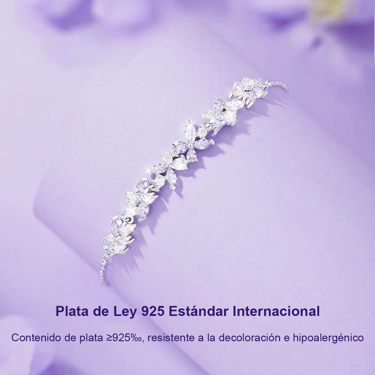 **Pulsera femenina con diseño de glicinia y sonrisa – Estilo moderno de lujo ligero, brazalete de moda, minimalista y con encanto, tendencia en redes**