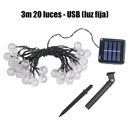 LED řetěz s bublinkovými koulemi, barevné dekorativní světlo, vodotěsné pro zahradu, kempování a dekoraci stanu.