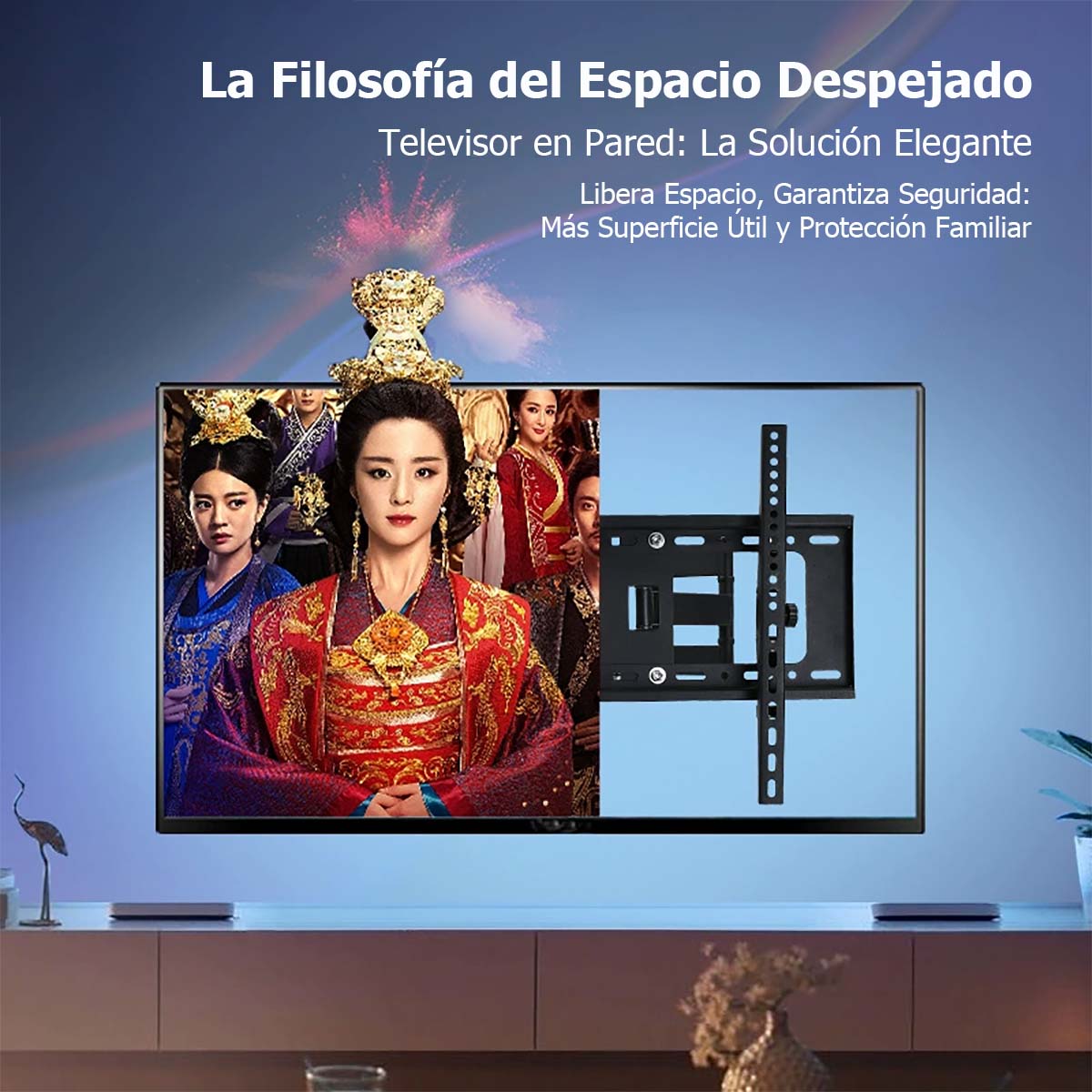 Soporte de pantalla giratorio y extensible universal para televisores de 26 a 55 pulgadas, soporte de montaje para pantalla LCD con función de oscilación.