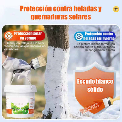 Revestimiento Blanco Protector para Árboles - Formula Ecológica de Alta Eficacia contra Plagas
