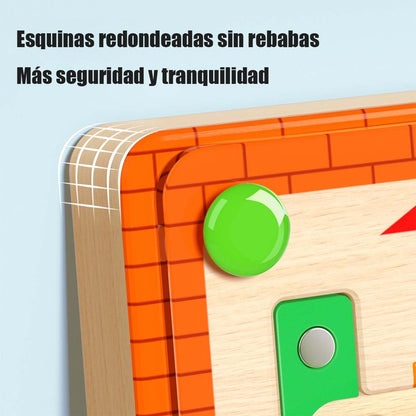 Juguete educativo para niños, laberinto magnético 2 en 1, juguete de concentración tridimensional, juego de desafíos para bebés, juguete de aprendizaje temprano.