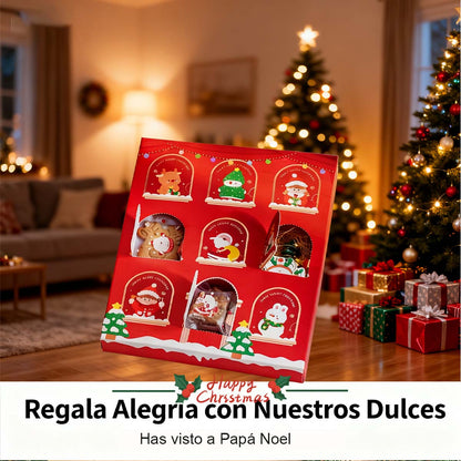 "Caja de regalo sorpresa de Navidad, caja vacía con galletas de golpe, embalaje de galletas, regalo de mano, caja de dulces y galletas de Nochebuena."