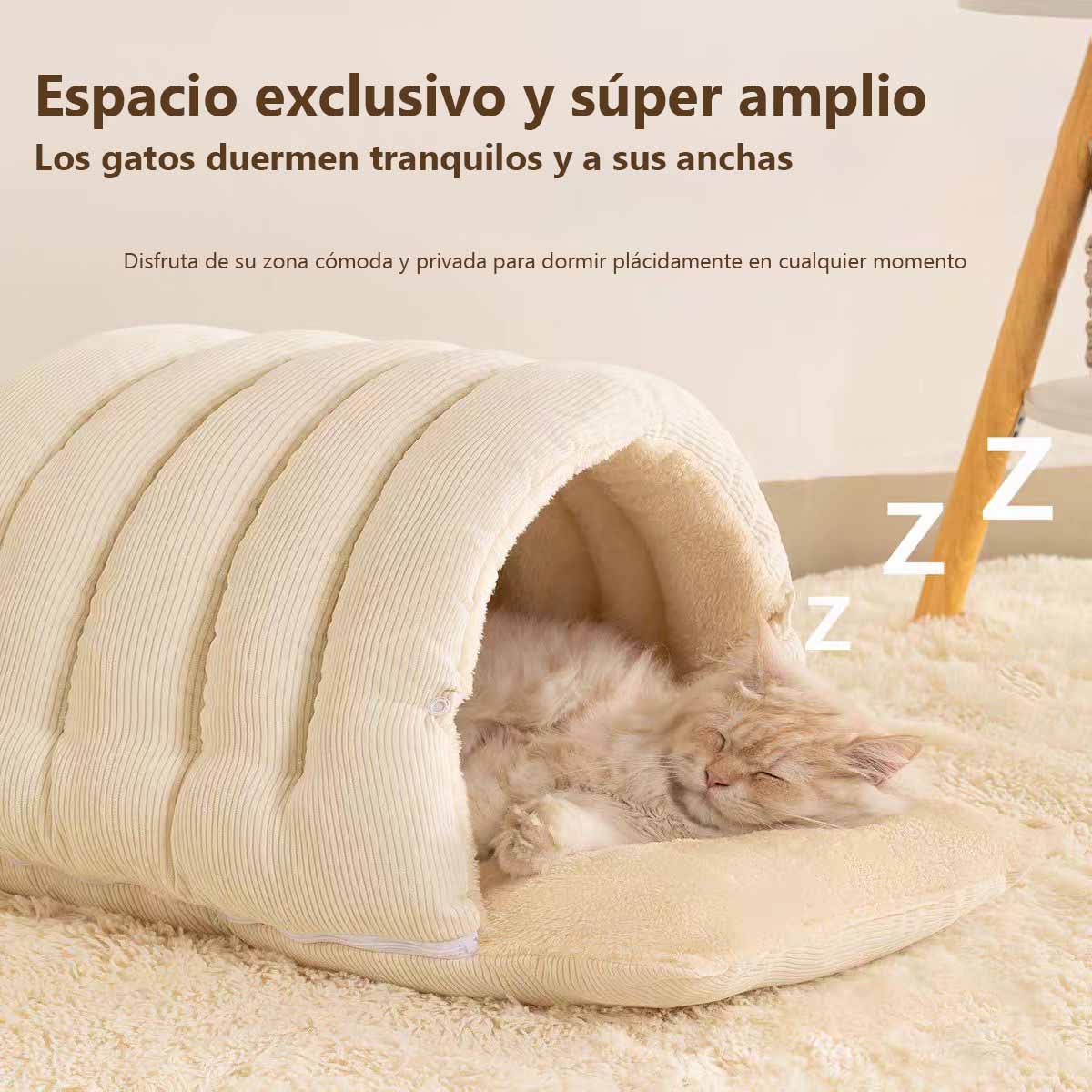 Cama cerrada y desmontable para gatos, tamaño grande y acolchada, cálida para invierno, con sensación de seguridad, apta para todas las estaciones; también se puede usar como cama para perros.
