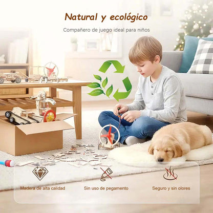 Juego de Ciencias para Inventos: Kit Educativo de Experimentos de Física y Manualidades DIY para Niños