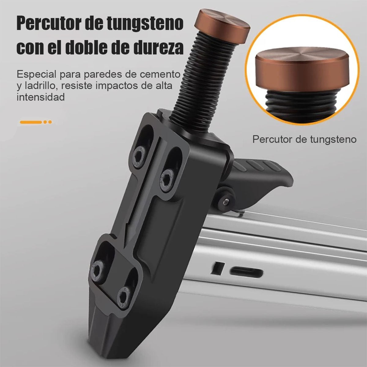 Pistola manual de clavos, pistola de clavos de acero, clavos rectos, pistola para paredes de cemento, pistola de clavos en tiras, clavadora semiautomática y manual.