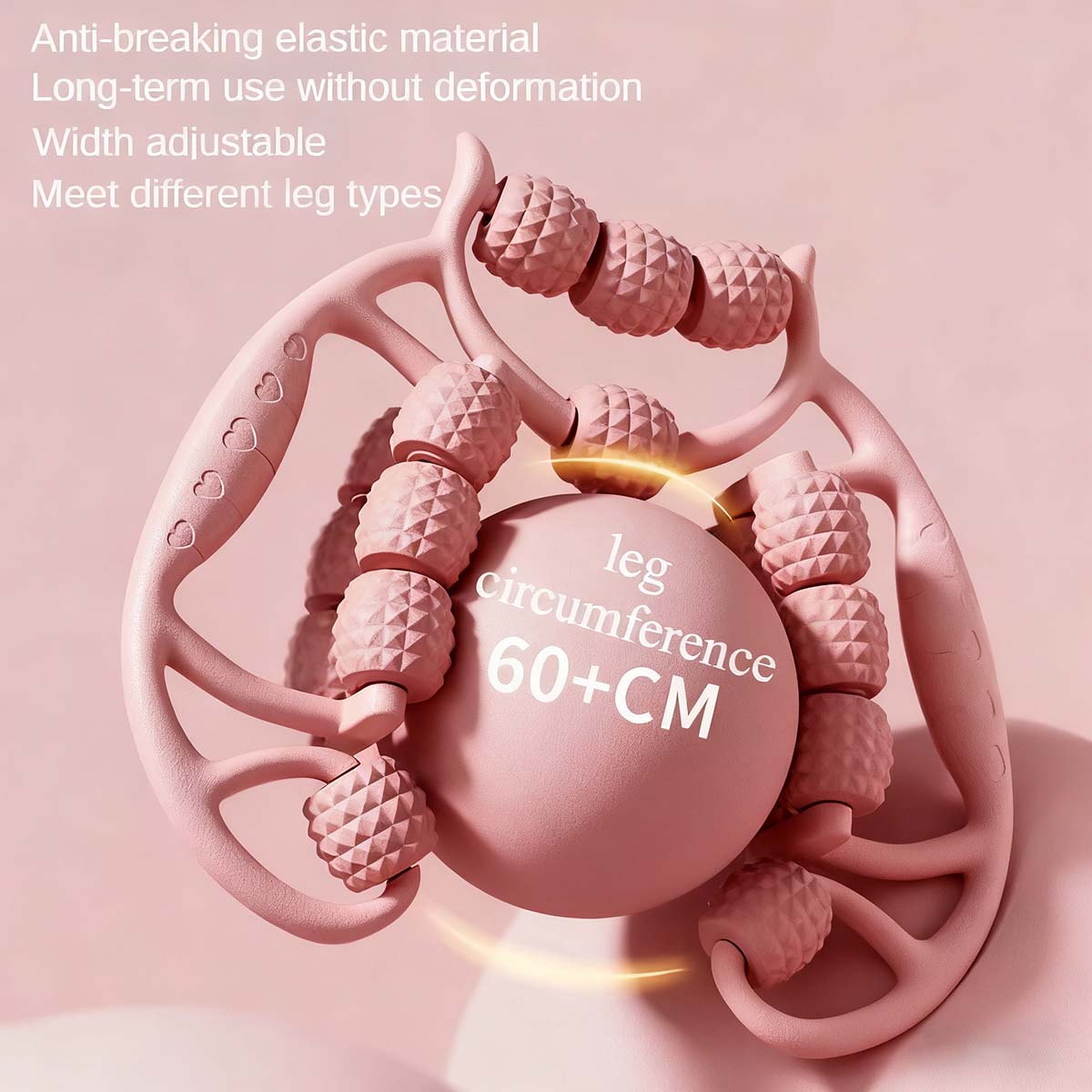 Masážní přístroj na nohy s válci – přístroj na zeštíhlení nohou, kruhový svěrací váleček, relaxace svalů stehen a lýtek, válec na nohy s hrbolky.
