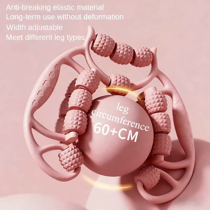 Masážní přístroj na nohy s válci – přístroj na zeštíhlení nohou, kruhový svěrací váleček, relaxace svalů stehen a lýtek, válec na nohy s hrbolky.
