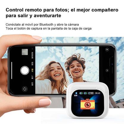 Auriculares Bluetooth JM19 con pantalla LCD, cancelación activa de ruido (ANC), reducción de ruido ENC, bajo consumo energético, ideales para deportes, inalámbricos.