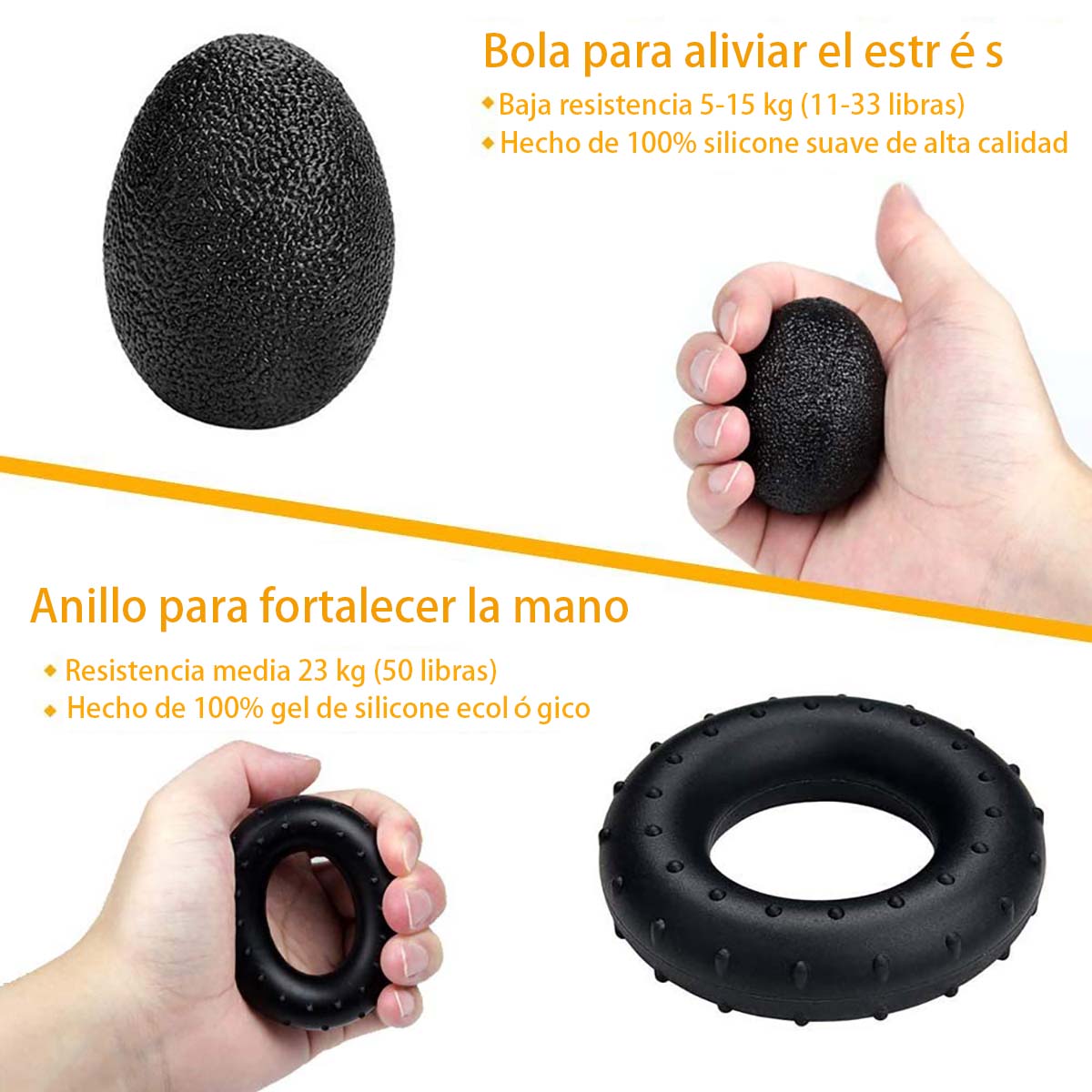 Juego de entrenadores de fuerza ajustables para las manos, anillo de fuerza, entrenador de dedos, set de 5 piezas para entrenamiento de fuerza y fitness.
