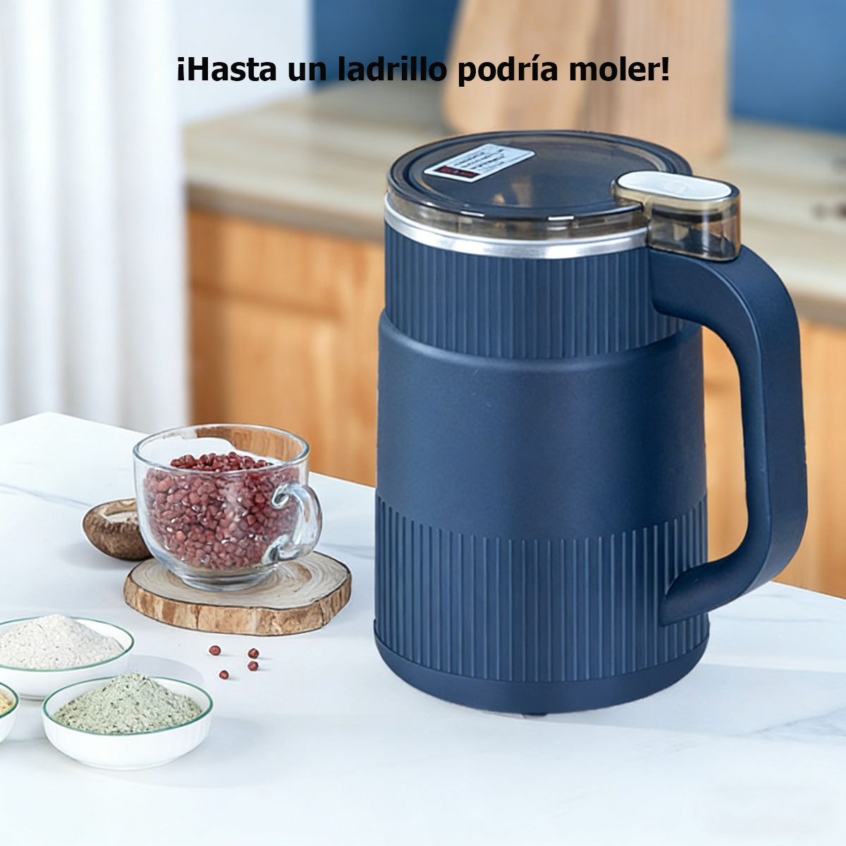 "Molino de polvo eléctrico pequeño para uso doméstico, molinillo de hierbas, granos y especias, molino multifuncional de alta potencia para triturar diversos ingredientes."