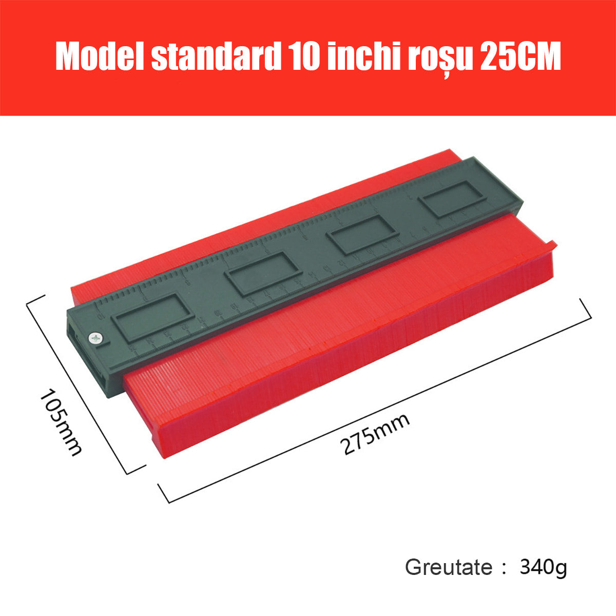 Șablon de contur cu scară de radian imperială – instrument multifuncțional pentru lemn, piatră și auto, copiază instant forme neregulate