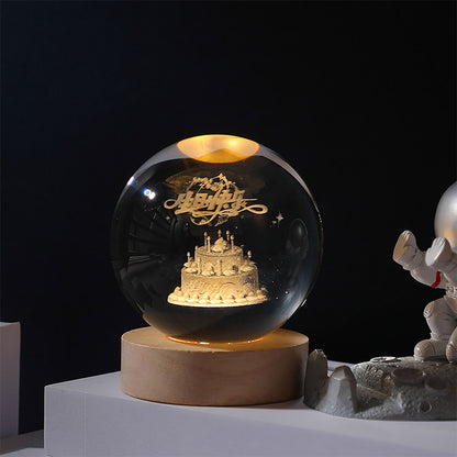 Lámpara de mesa con cielo estrellado, esfera de cristal de galaxia, luz nocturna, adorno decorativo de escritorio con un toque elegante.