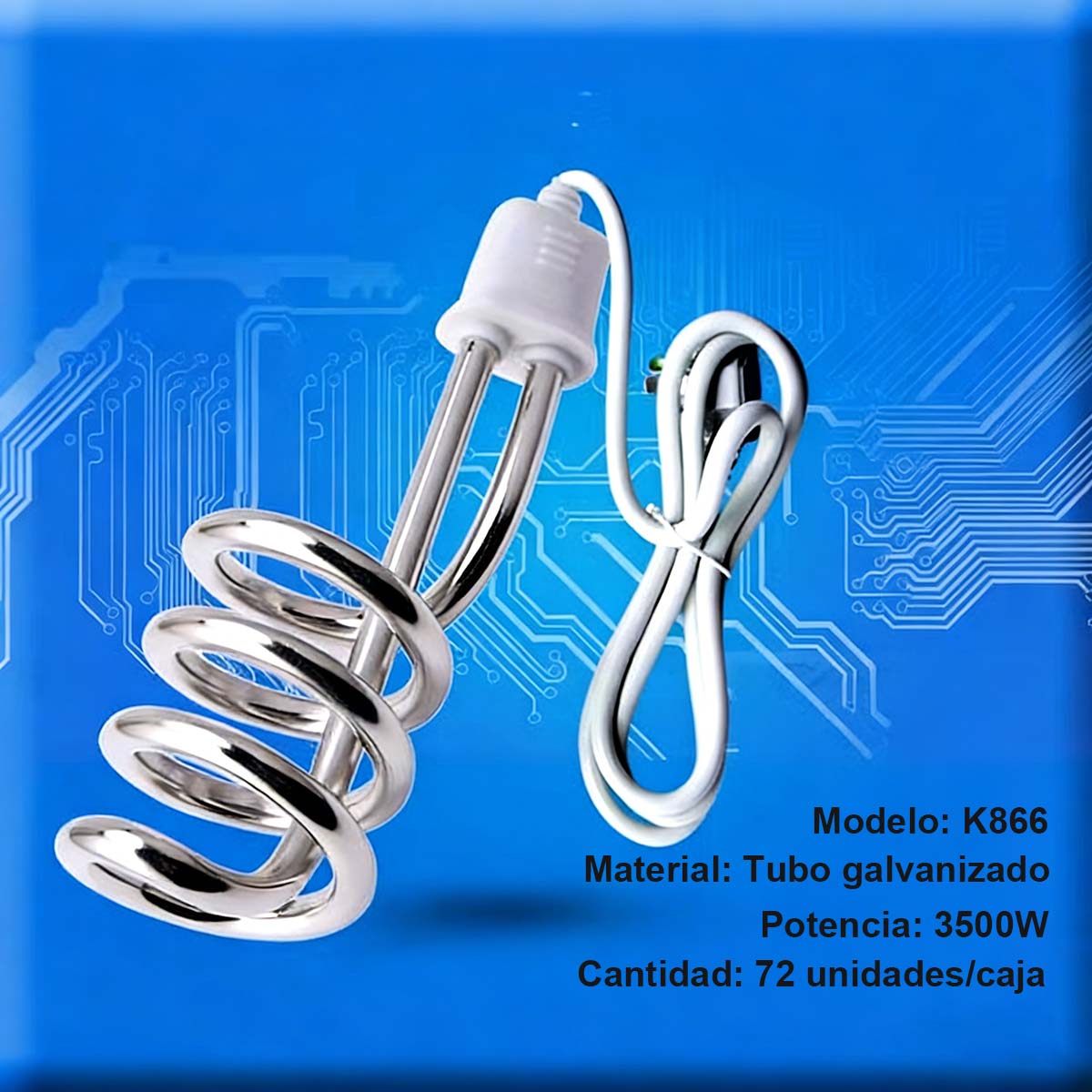 Hervidor de alta potencia, calienta rápidamente, apagado automático, calefacción rápida para bañeras y cubos.