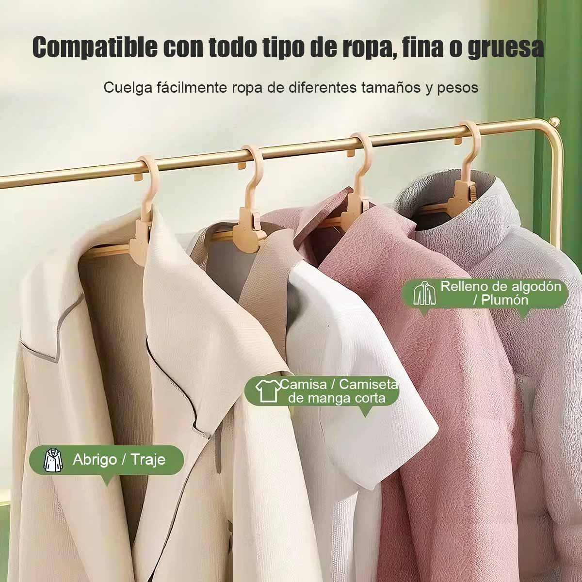 Percha plegable multifuncional para hogar, balcón, ropa de viaje, negocios, portátil, almacenamiento, soporte de hombros anchos sin marcas para colgar ropa.