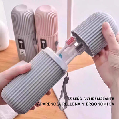 Estuche de cepillo de dientes de plástico, vaso portátil para cepillarse, kit de enjuague bucal, taza grande para pasta de dientes, caja de almacenamiento para utensilios dentales