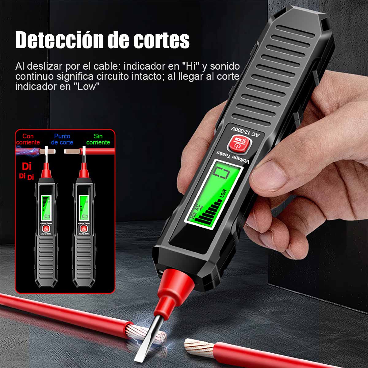 Bolígrafo detector de voltaje digital inteligente, portátil y multifuncional, para medir neutro y fase, localizar puntos de interrupción, herramienta eléctrica profesional para electricistas.