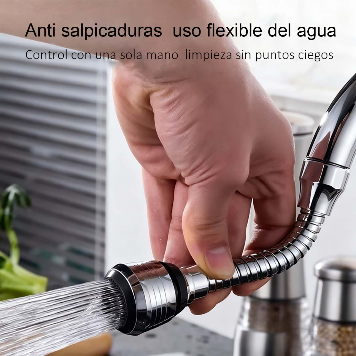 Cabezal antisalpicaduras para grifo, extensor de cocina, filtro de aumento de presión, rociador universal y difusor de espuma.