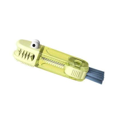 Nuevo cepillo 3 en 1 para tapa de vaso con forma de pétalo - Cepillo multifuncional para limpiar ranuras, biberones y bordes de tazas.