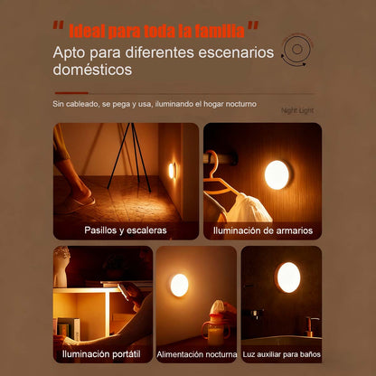 Luz de pared LED con sensor de movimiento, recargable por USB, mini lámpara de noche con interruptor para armario o vestidor, best-seller internacional, luz ambiental con sensor.
