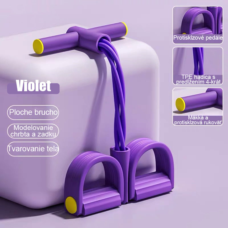 Posilňovací pás s pedálmi - Zázrak na brucho a nohy, 6/4 pásov, pre domácu telocvičňu