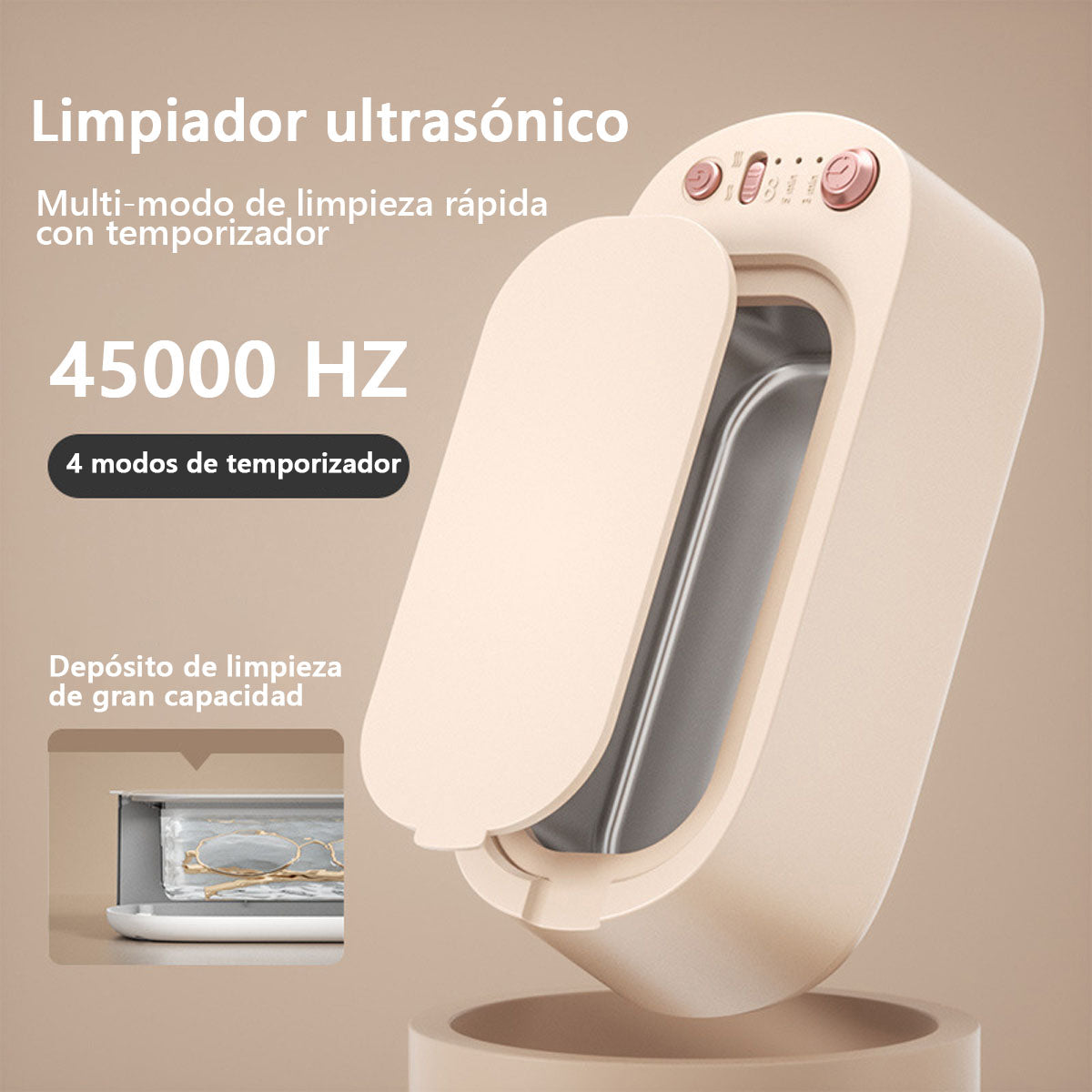 **Lavadora ultrasónica para limpiar gafas, joyas, férulas dentales, joyería y lentes de contacto, de gran capacidad para uso doméstico.**