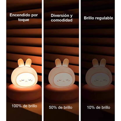 Lámpara de noche táctil con control por voz para dormitorio, luz de sueño, lámpara para alimentar al bebé, luz protectora de ojos infantil, lámpara de acompañamiento para cuarto de posparto, luz de cabecera infantil con diseño de personaje.