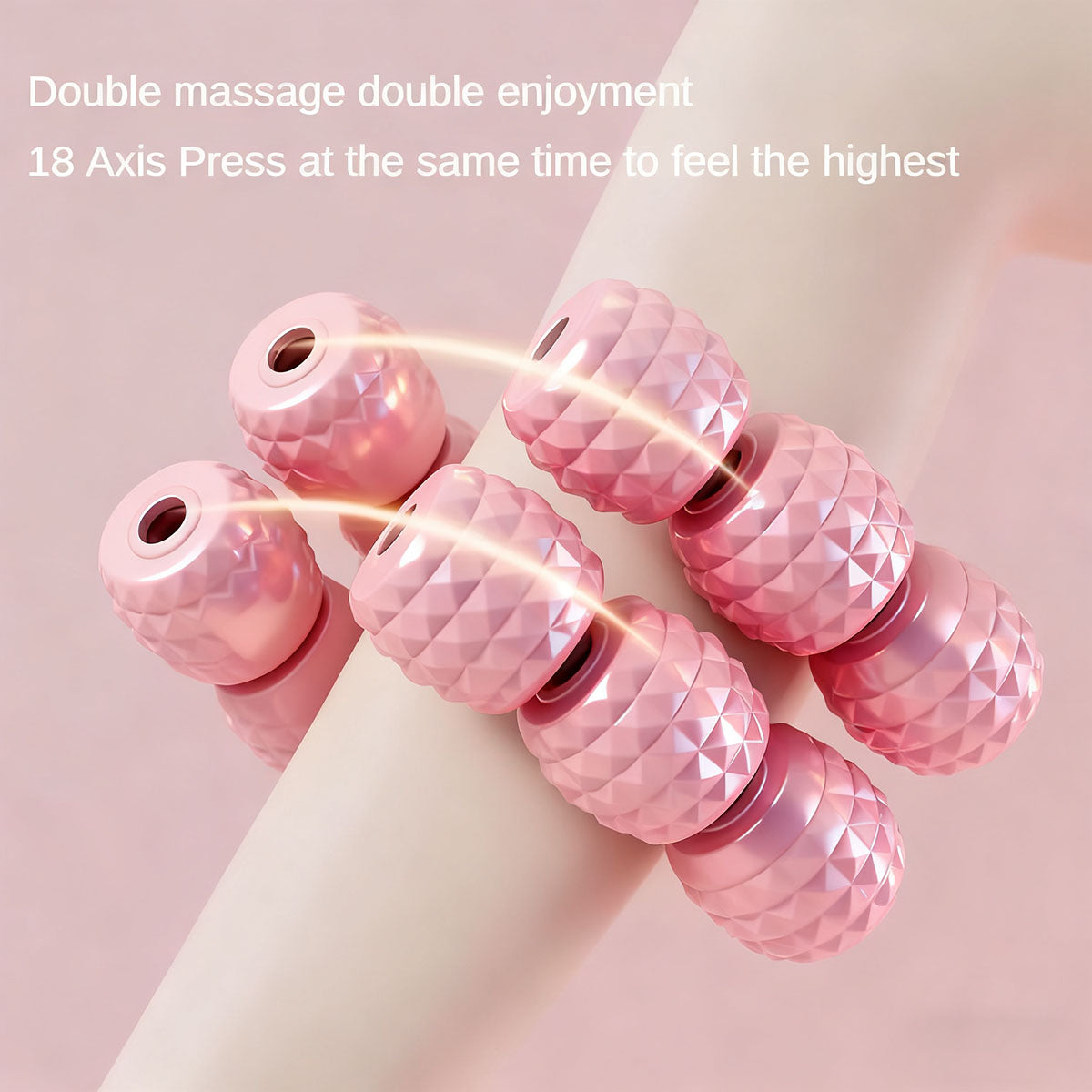 Masážní přístroj na nohy s válci – přístroj na zeštíhlení nohou, kruhový svěrací váleček, relaxace svalů stehen a lýtek, válec na nohy s hrbolky.
