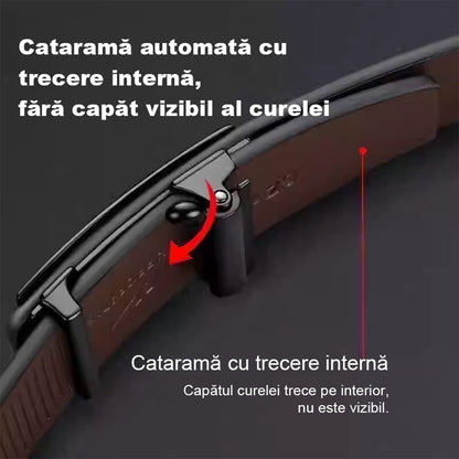 Curea Paul pentru bărbați, din piele de vită naturală, cataramă automată, versatilă casual și business, stil coreean la modă