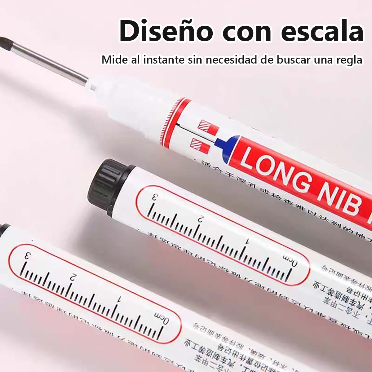 Lápiz marcador de punta larga para carpinteros, a base de aceite, específico para uso en obra, ideal para albañiles. Línea de marcado que seca rápidamente, resistente al agua y al aceite, no se desvanece, de tamaño alargado.