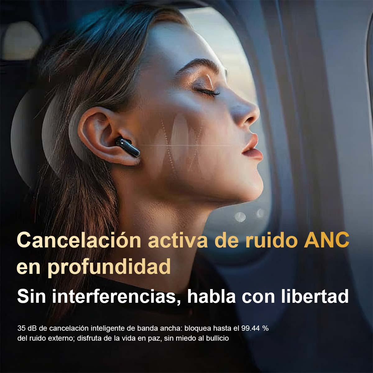 Auriculares Bluetooth JM19 con pantalla LCD, cancelación activa de ruido (ANC), reducción de ruido ENC, bajo consumo energético, ideales para deportes, inalámbricos.