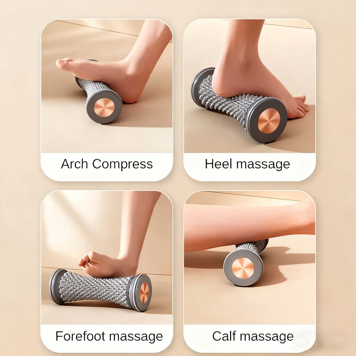 Entrenador de arco plantar y rodillo masajeador: Alivia la fascia plantar y relaja los músculos de las piernas para yoga y fitness.