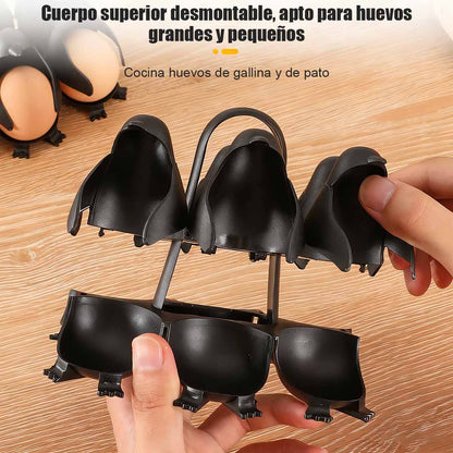 Soporte de cocina en forma de pingüino para cocer huevos; portahuevos para hervir y cocinar al vapor